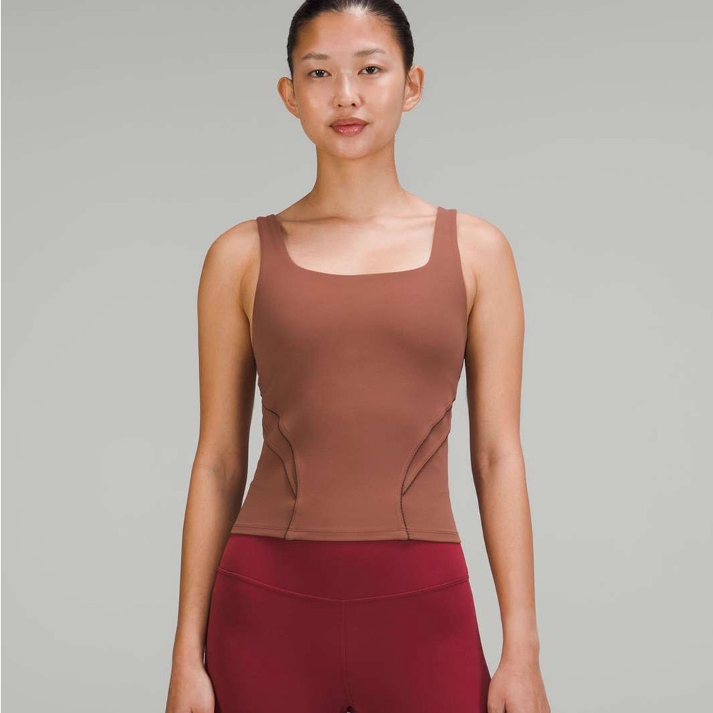 Lululemon Nulu and Mesh Back Shelf Bra Yoga Tank Size 6 NWT ancient copper
